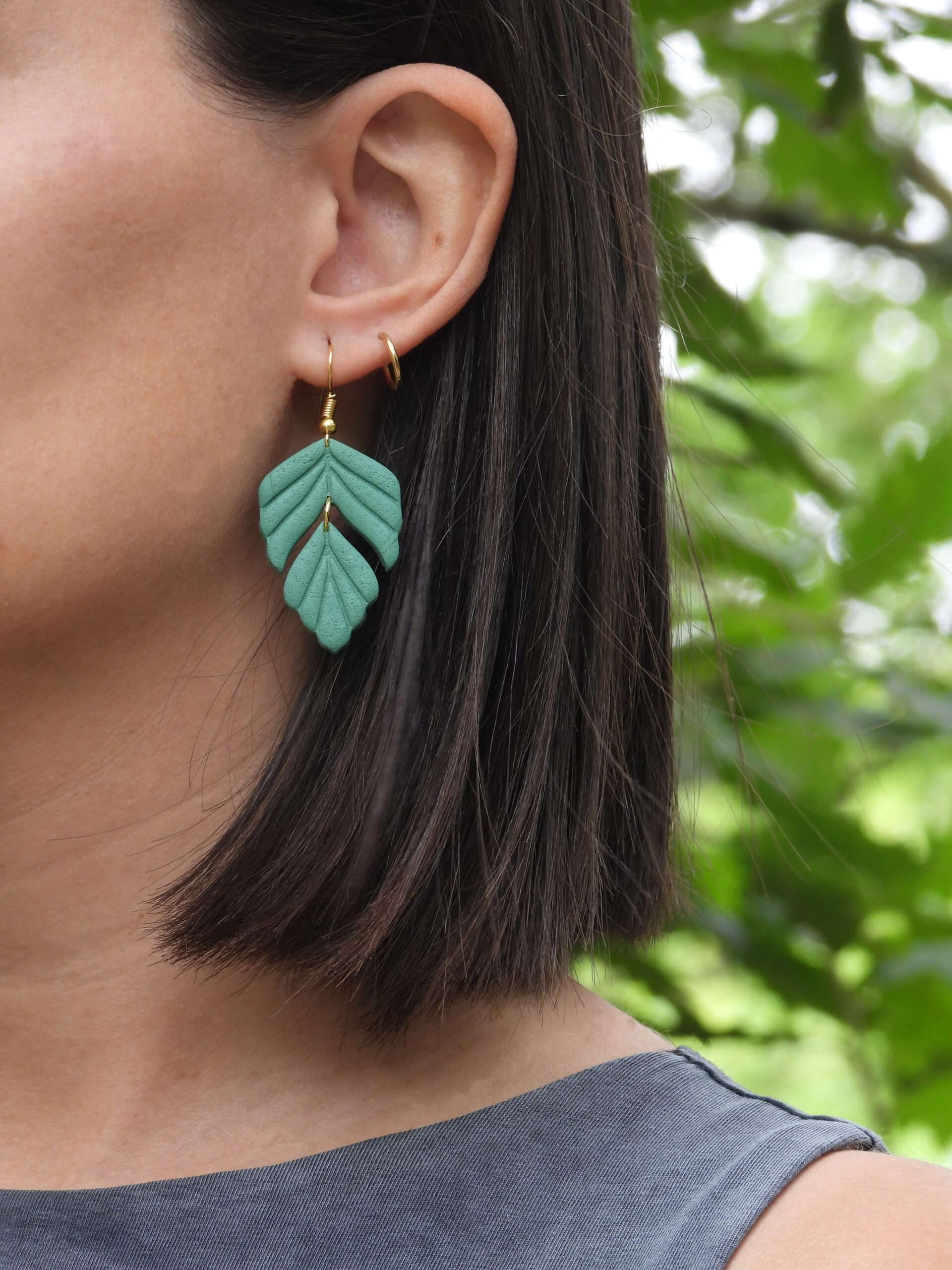 pendiente arcilla polimerica Verde Dalia